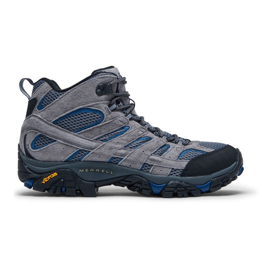 Chaussures Randonnée Merrell Moab 2 Mid Ventilator Grise/Bleu Homme | D.P.RGBS